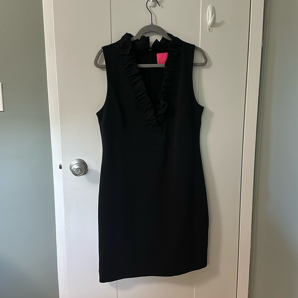 EUC Lilly Pulitzer Tisbury Shift Dress in Black Sz L